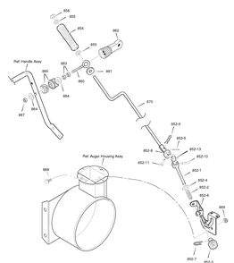 Chute Rod Diagram and Parts List for 1695488-18-2863-29 2008 Briggs and Stratton Snow Blower